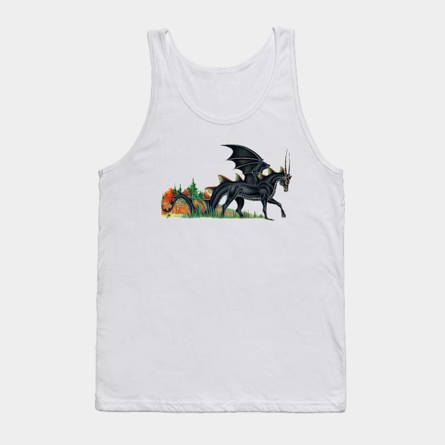 Gorgeous Black Horse Dragon Tank Top by Sandra Staple